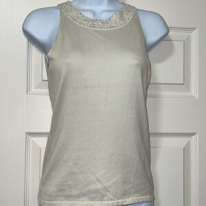 Ann Taylor Beaded Collar Tank Sweater (NWOT)